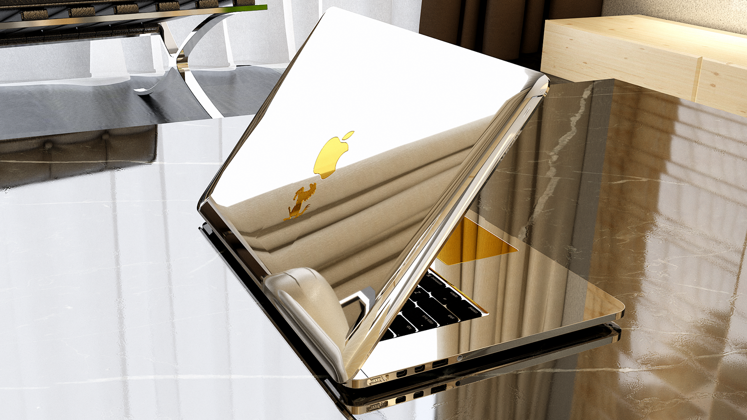 MacBook Gold 24k Белое Золото 999 пробы Apple Gold 